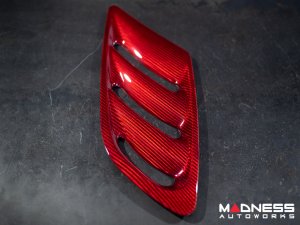  Alfa Romeo Stelvio Hood Air Vent Trim Kit - Quadrifoglio - Carbon Fiber - Red Candy